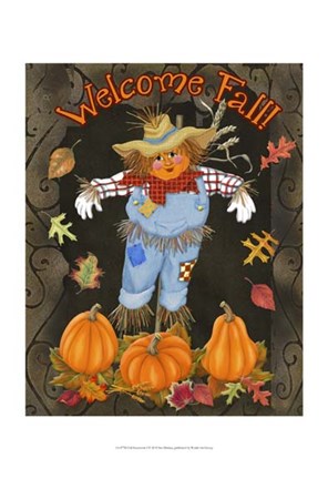 Framed Fall Scarecrow I Print