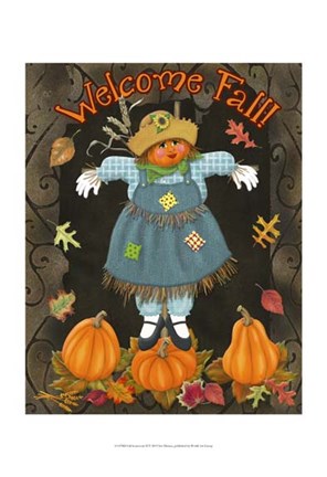 Framed Fall Scarecrow II Print