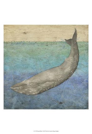 Framed Diving Whale I Print