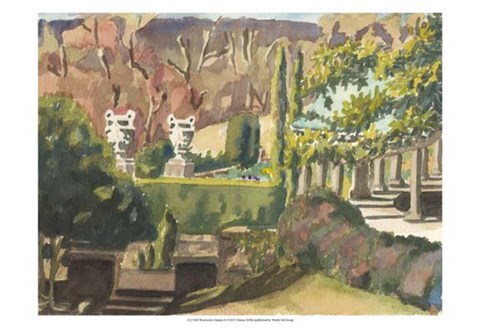 Framed Watercolor Garden II Print