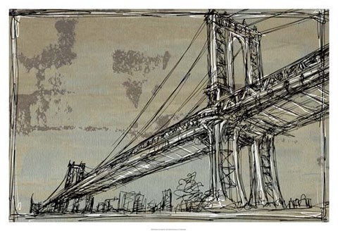 Framed Kinetic City Sketch II Print