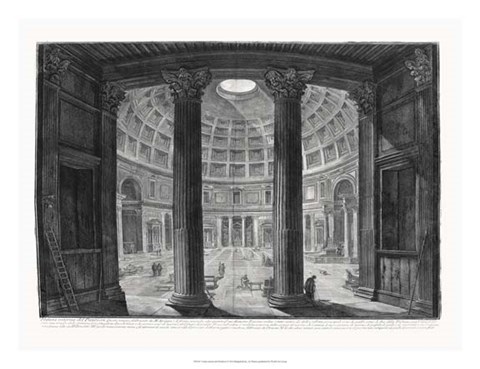 Framed Veduta interna del Pantheon Print