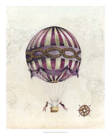 Framed Vintage Hot Air Balloons I Print