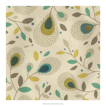 Framed Peacock Blooms I Print