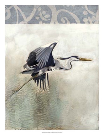 Framed Waterbirds in Mist III Print