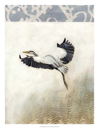 Framed Waterbirds in Mist IV Print