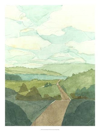 Framed Countryside Collage I Print