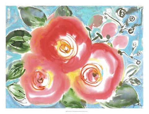 Framed Bed of Roses II Print