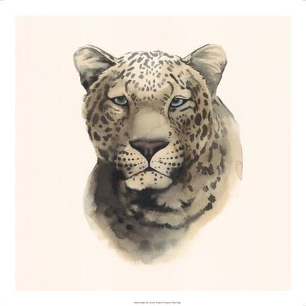 Framed Safari Cat I Print