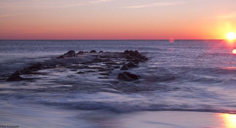 Framed Sun Up Ocean Grove Print