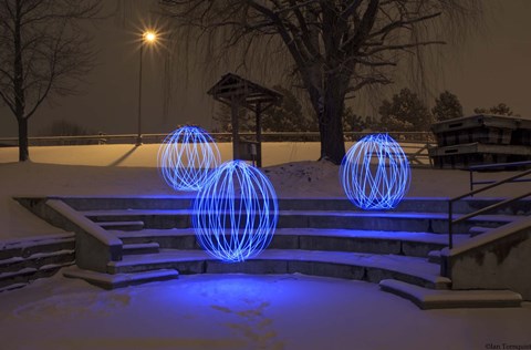 Framed Spheres On The Steps Print