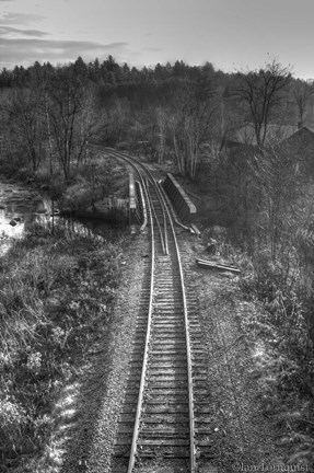 Framed Lonely Tracks B&amp;W Print