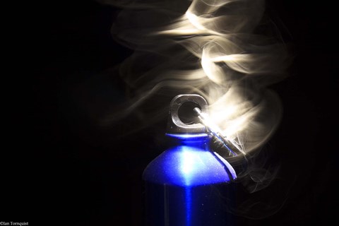 Framed Flaming Bottle 1 Print