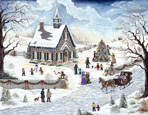 Framed Trimming The Tree Print