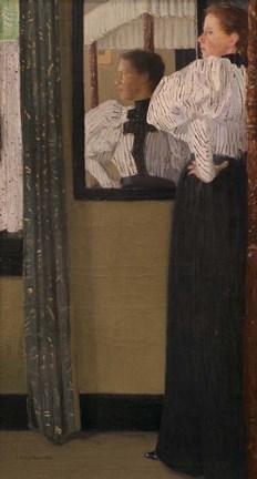 Framed Face Reflected In A Mirror, 1896 Print