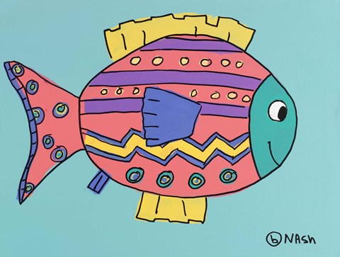 Framed Pink Fish Print