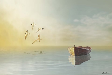 Framed Soft Sunrise on the Beach 11 Print