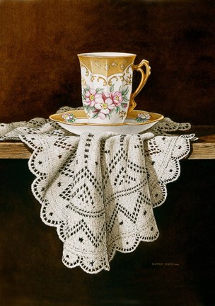 Framed Demi Cup &amp; Lace Cropped Print