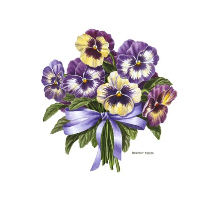 Framed Pansy Bouquet Print