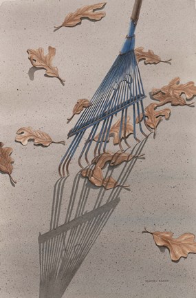 Framed Blue Rake Print
