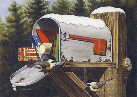 Framed Chickadee&#39;s Watch Print