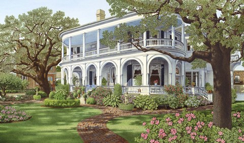 Framed Two Meeting Street Print