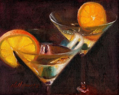 Framed Orange Martini Cocktail Print