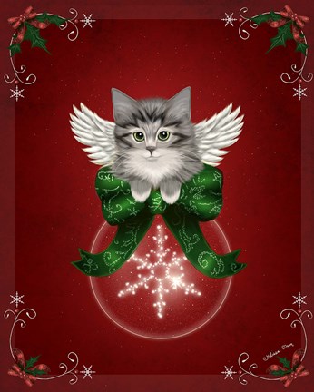 Framed Happy Holidays Cat Print