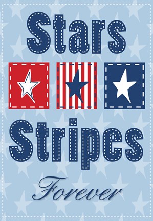 Framed Stars and Strips Verticle Print