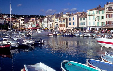 Framed Harbor View, Cassis, France Print