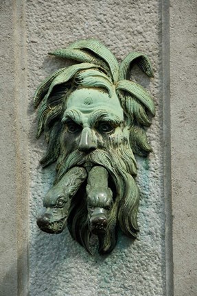 Framed Fountain in Belgium Print