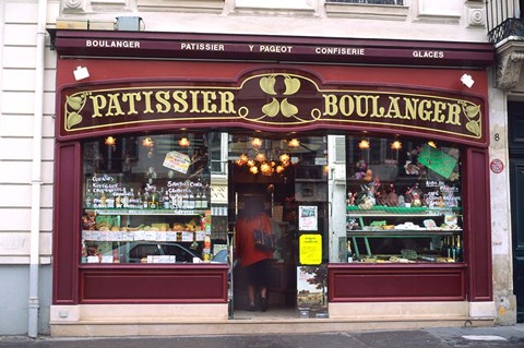 Framed Bakery in France Print