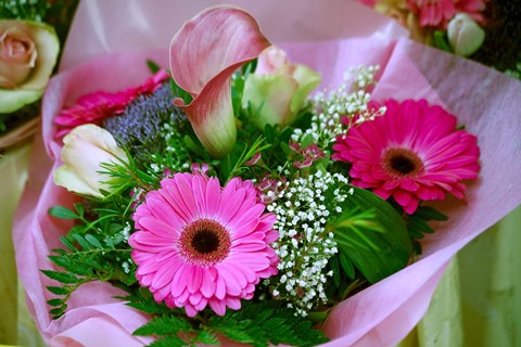 Framed Flowers in Market Print