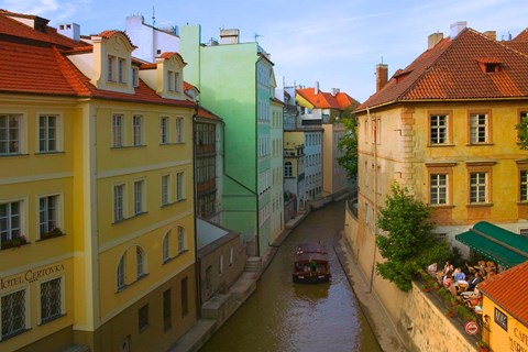 Framed Historical Buildings and Canal, Czech Republic Print