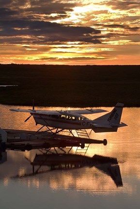 Framed Plane on Whitefish Lake Print
