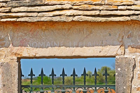 Framed Gate and Key Stone Carved with Montrachet Print