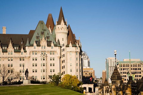 Framed Chateau Laurier Hotel in Ottawa Print