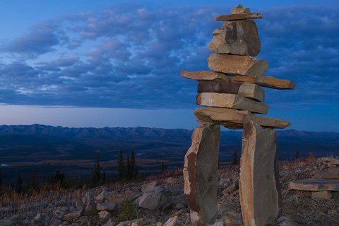 Framed Inukshuk in Ogilvie Mountains Print