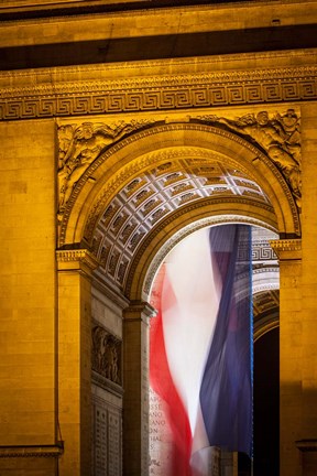 Framed Flag Inside the Arc de Triomphe Print