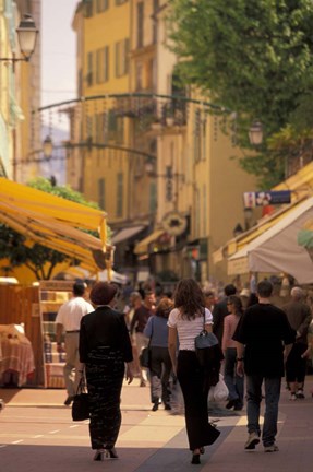 Framed Rue de Republique, Menton, Cote D&#39;Azure, France Print
