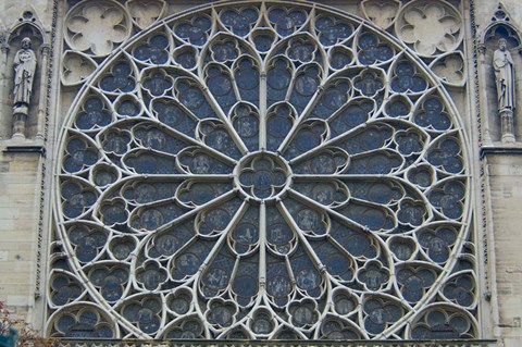 Framed South Rose Window of Notre-Dame, Paris, France Print