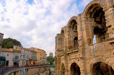 Framed Roman Amphitheatre and Shops, Provence, France Print