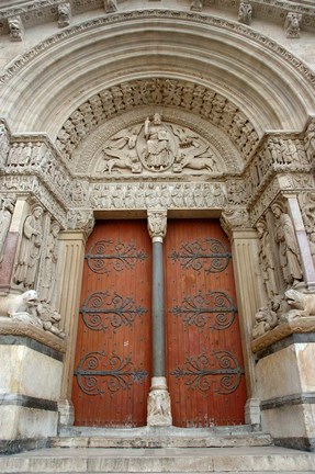 Framed Entrance to Eglise St-Trophime, France Print