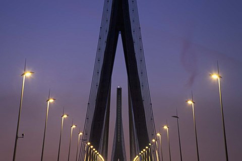Framed Pont De Normandie, Le Havre, France Print