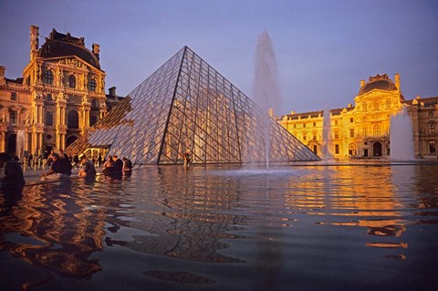 Framed Louvre Pyramid, Paris, France Print