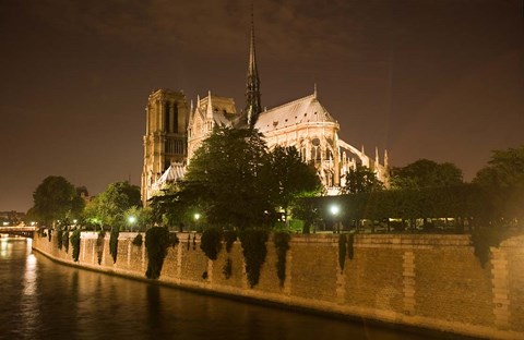 Framed Notre Dame at Twilight Print