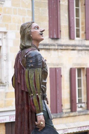 Framed Statue of Cyrano de Bergerac, Dordogne, France Print