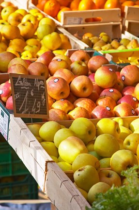 Framed Market Stalls with Produce, Sanary, France Print