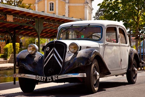 Framed Classic Citroen Avante car, Provence, France Print