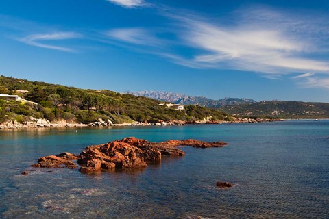 Framed Cala Rossa Beach, France Print